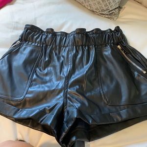 Leather shorts